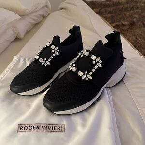 Roger Vivier Black Embellished Women's Sneakers